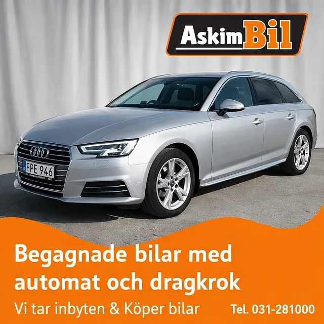 Bilden visar en begagnad bil med automat och dragkrok