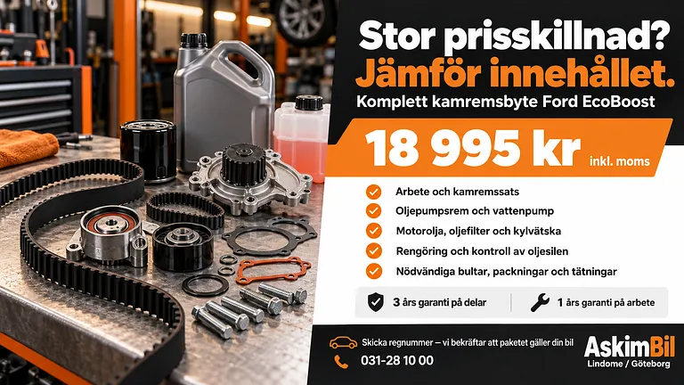 Prisjämförelseuppmaining kamremsbyte ecoboost