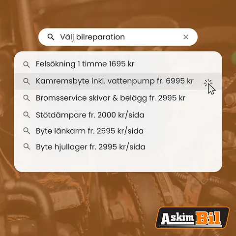 Bra bilreparationer - Vi reparerar bilar av alla märken i Lindome / Göteborg. AskimBil hanterar utrustning för avancerad diagnos och felsökning.